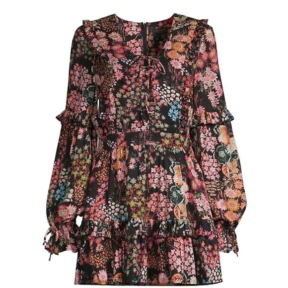 Ted Baker Hendria Ruffle-Trim Mini Dress Size 1 - Picture 2 of 13